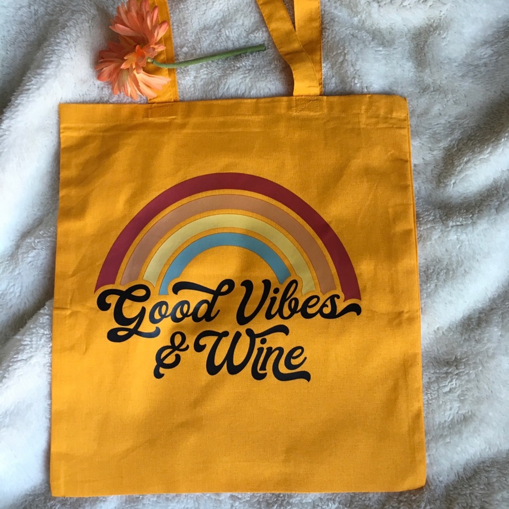 Good Vibes and Wine Canvas Tote Bag